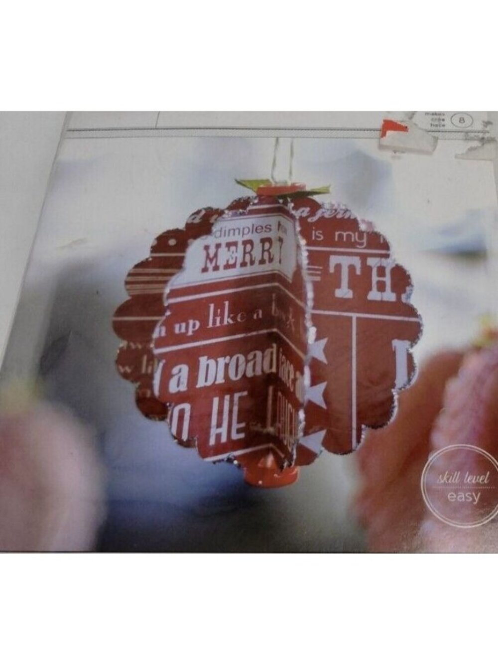 Scallop Ornament Kit American Crafts  Makes 8 Christmas Red Silver Ornaments USA